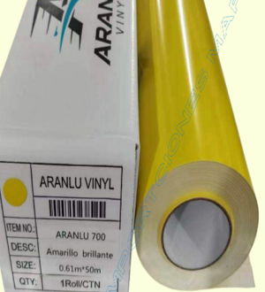 Vinil de Corte 61 Cm x 50 Mts Color AMARILLO CLARO MARCA ARANLU