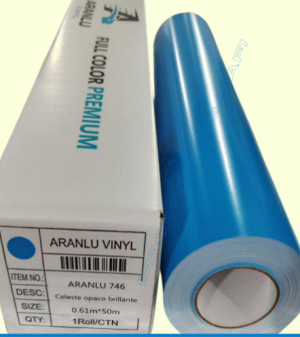 Vinil de Corte 61 Cm x 50 Mts Color CELESTE MARCA ARANLU
