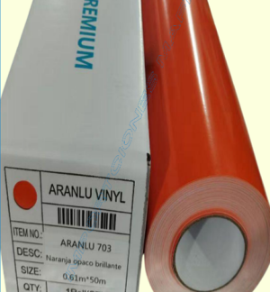 Vinil de Corte 61 Cm x 50 Mts Color NARANJA MARCA ARANLU