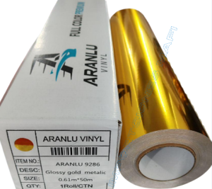 Vinil de Corte 61 Cm x 50 Mts Cromado Oro METALIZADO MARCA ARANLU
